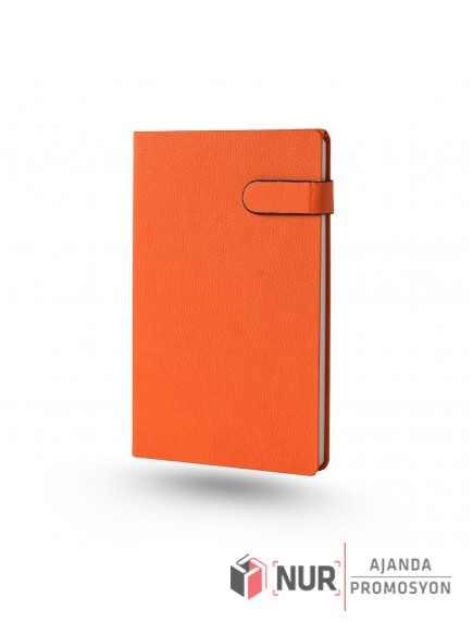 Mıknatıslı Patlı Termo Deri Kapaklı 13x21 cm Tarihsiz Çizgili Promosyon Defter